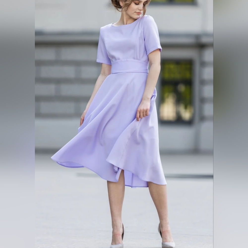 Guntina Lavender Lilac Midi 50s Swing Dress S/M